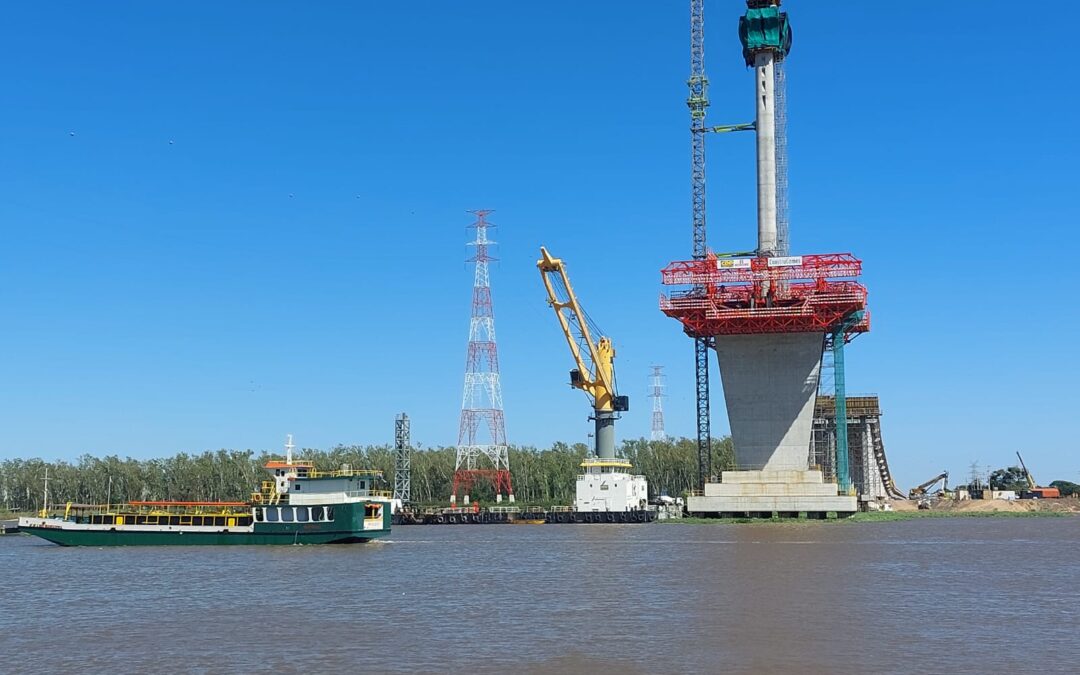 Preparan la colocación del primer atirantado del puente Héroes del Chaco