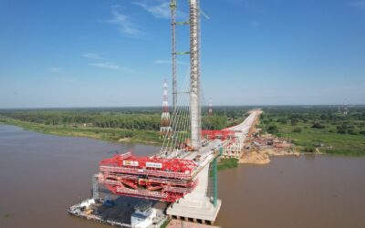 Puente Héroes del Chaco: pilas principales llegan a su máxima altura