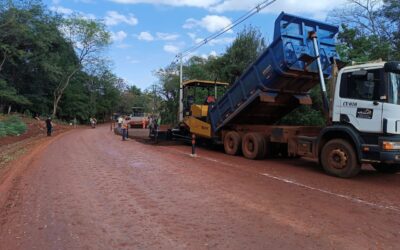 Tramo José Fassardi – Kaguare’i alcanza un 37 % de avance con la pavimentadora Sany SAP60C-8