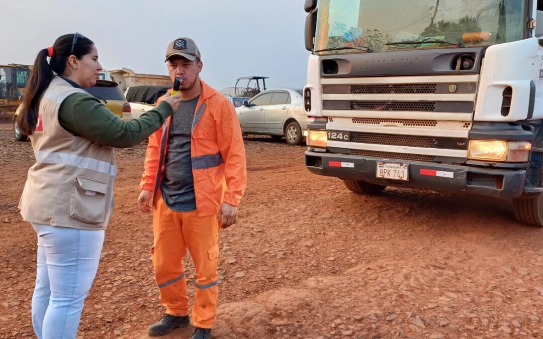 Realizan controles para mejorar las condiciones de trabajo y salud en el Lote 1 de la ruta Puerto Indio