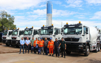 TIMBO entrega cinco camiones mixers SINOTRUK 6X4 para el Consorcio Ruta 2 Y 7