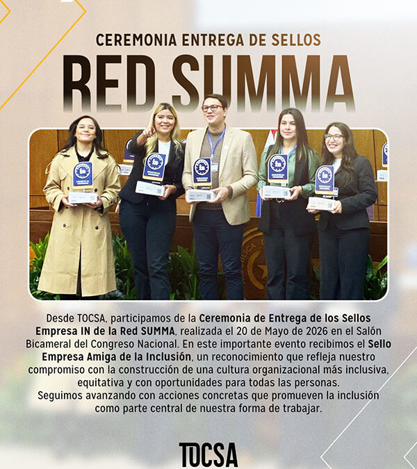 TOCSA recibe reconocimiento por su compromiso con la inclusión