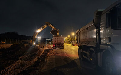 Trabajos nocturnos aceleran las excavaciones en el Corredor Vial Las Residentas