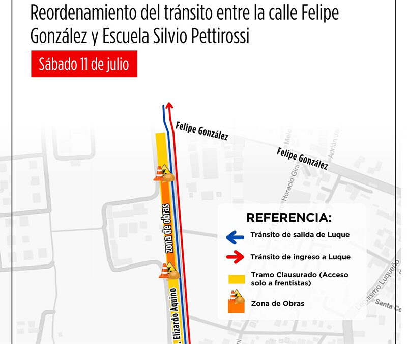 Intervendrán el futuro Corredor Vial Las Residentas este fin de semana